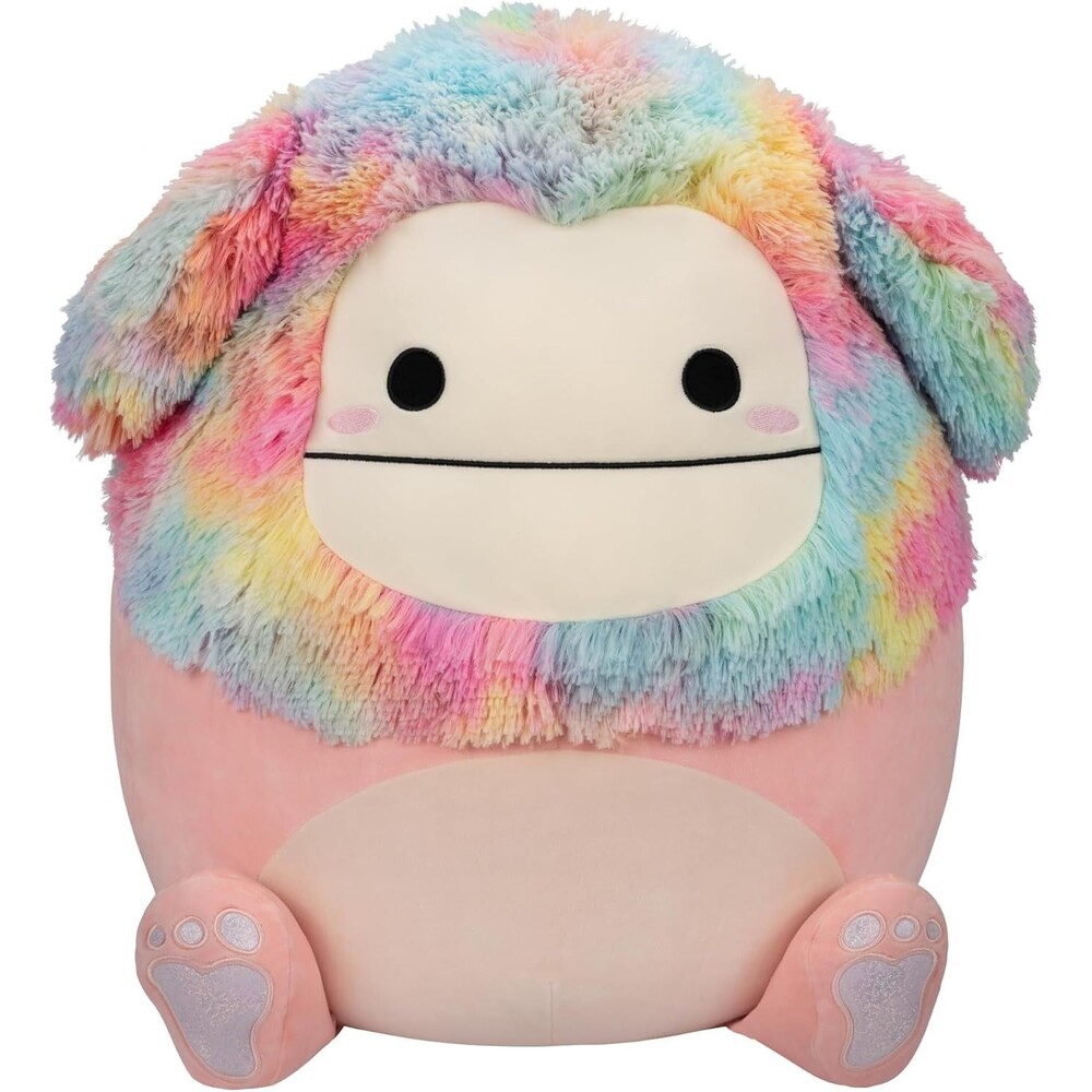 Squishmallows 20" Diane Peach Bigfoot w/ Rainbow Hair Jumbo Kelly Toy Plush NEW